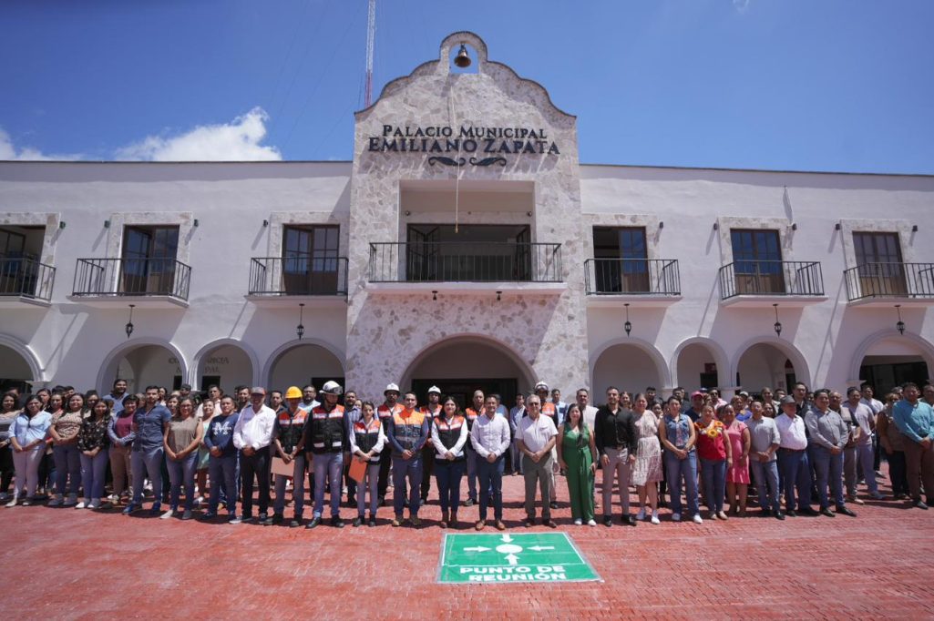 Con simulacros, Ayuntamiento de Emiliano Zapata conmemora Día de Protección Civil