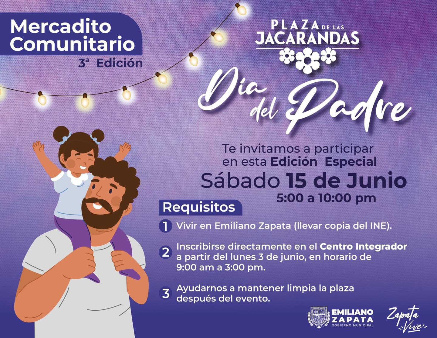 ¡Próximamente! Mercadito Comunitario del Día del Padre en Emiliano Zapata